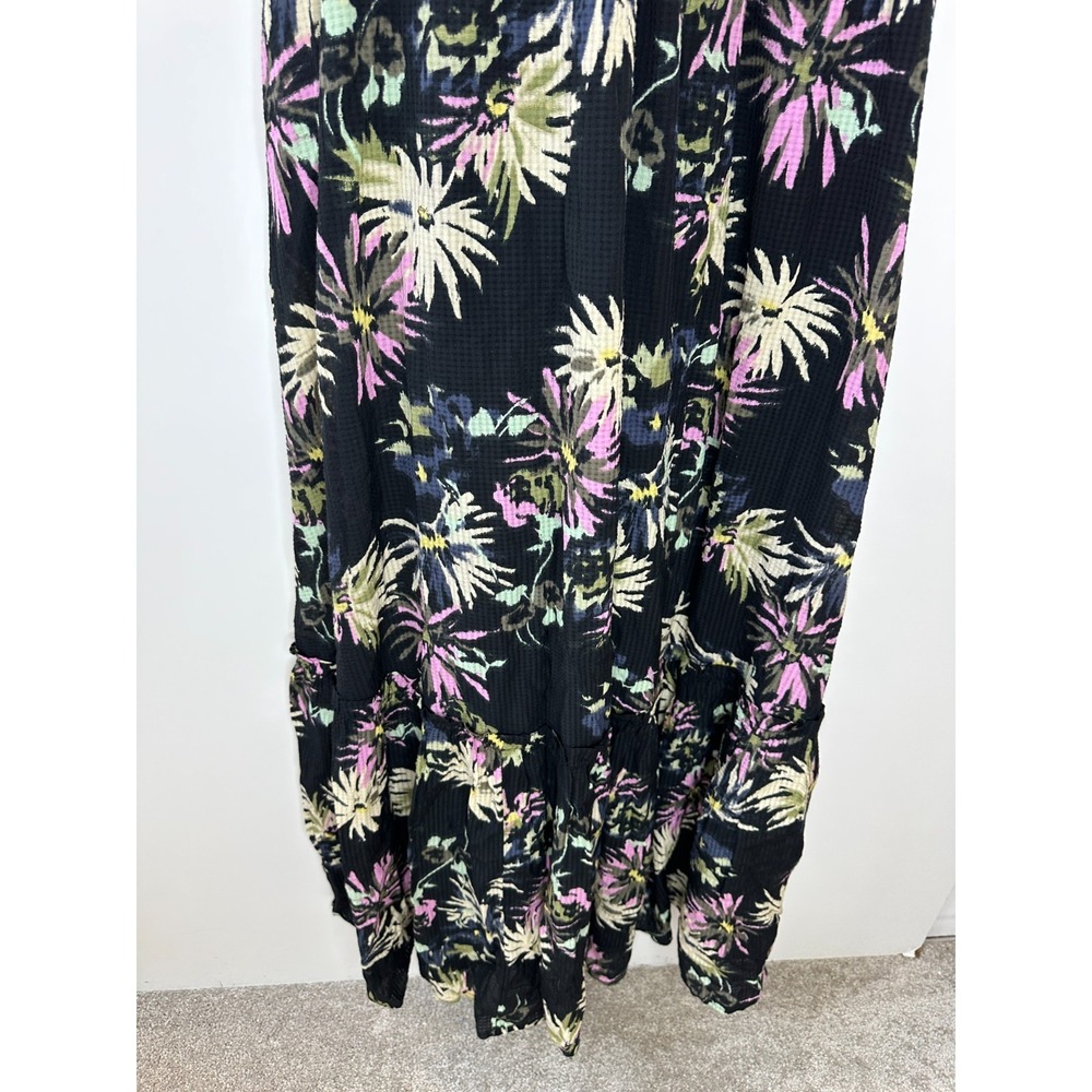 NEW Scotch & Soda Floral Tiered Maxi Dress Black Pink Tassels Pockets 38 US M 8 - Picture 7 of 16